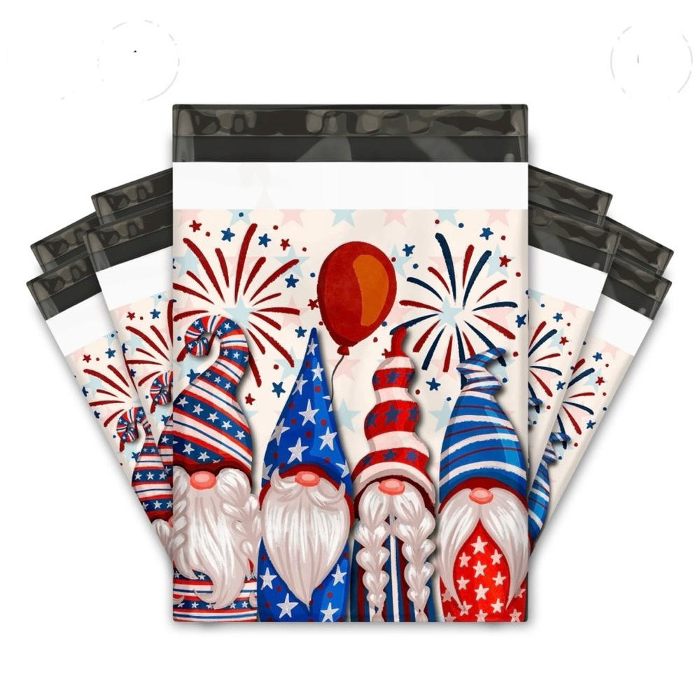 (15) Patriotic Gnomes Poly mailers 10x13